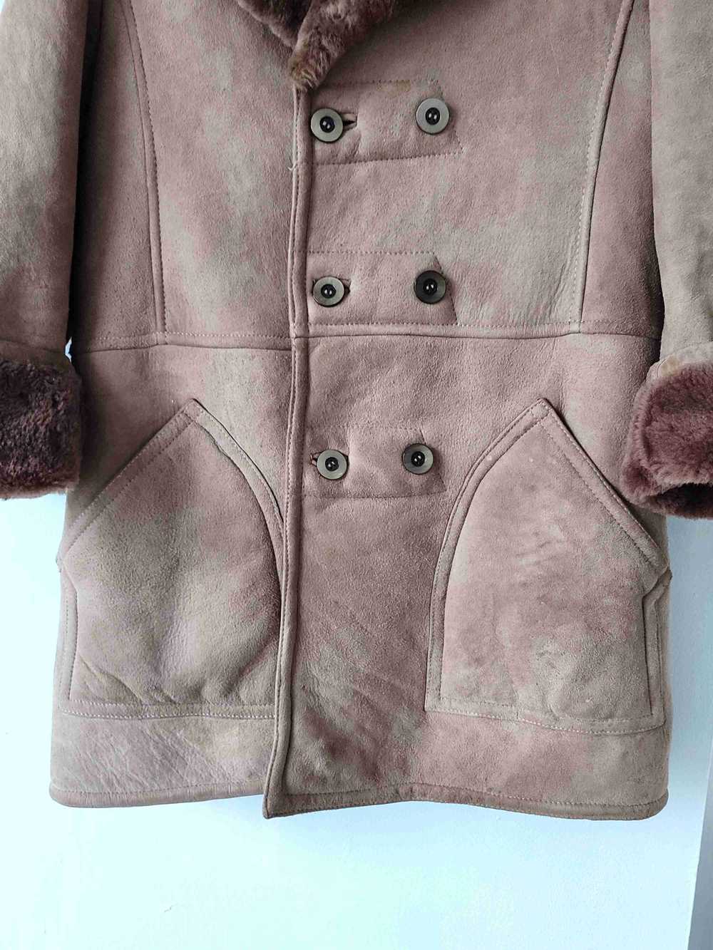 Shearling coat - Shearling trench Mid-length Cros… - image 4