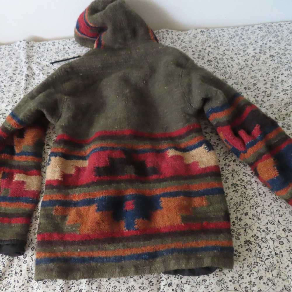 vintage lined handmade unbranded wool aztec jacke… - image 4