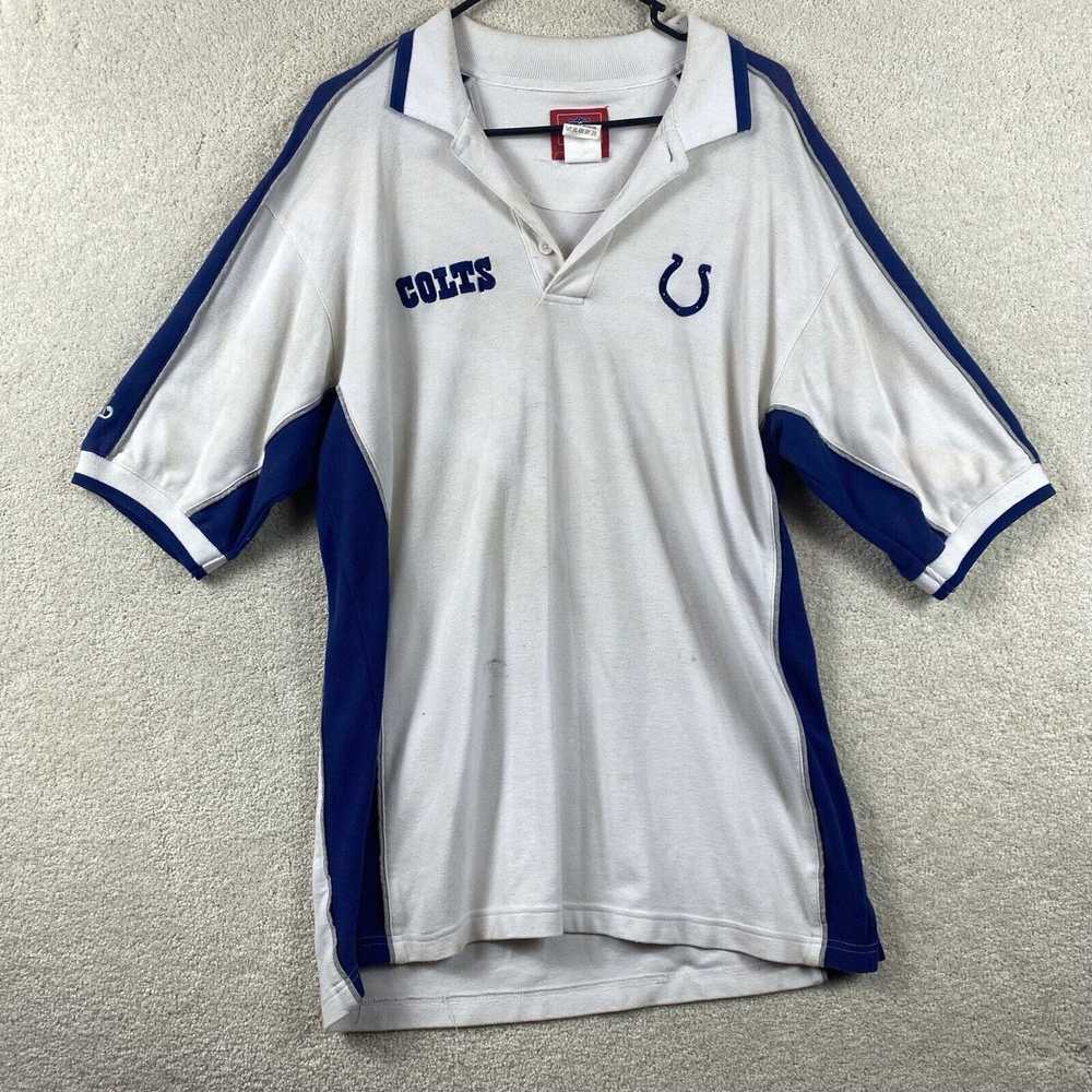 NFL Indianapolis Colts Polo Shirt Medium White Ad… - image 1