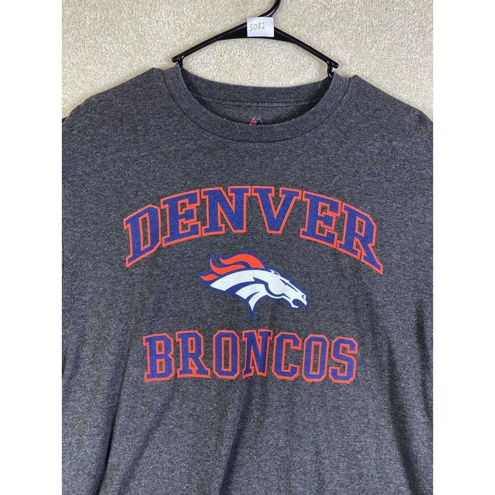 Majestic Denver Broncos Large L Gray T Shirt NFL … - image 2