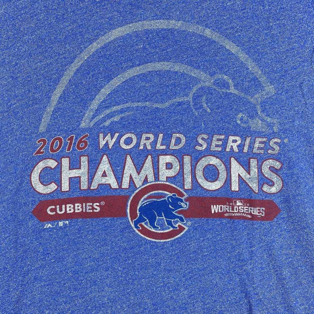 Majestic Chicago Cubs MLB T Shirt L Blue Adult Si… - image 2