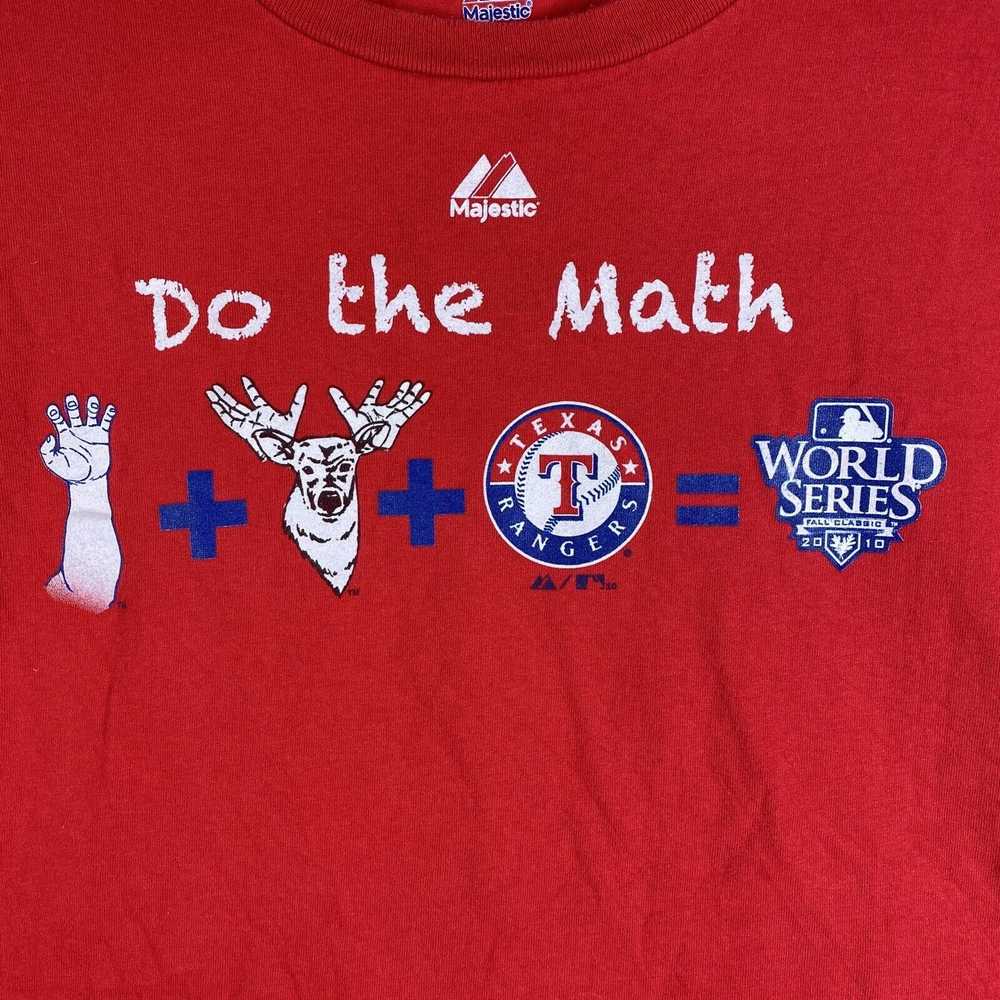 Majestic Texas Rangers MLB T Shirt L Red Adult Si… - image 2