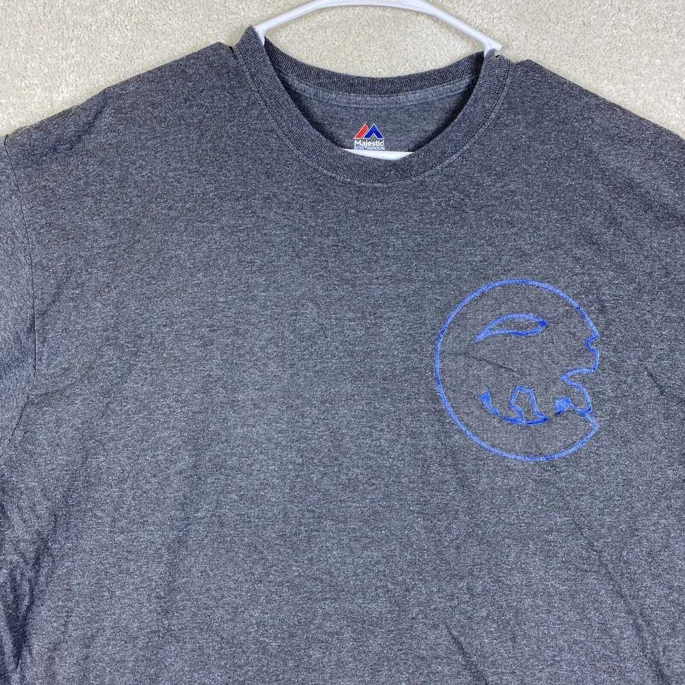 Majestic Chicago Cubs T Shirt XL MLB Gray Adult S… - image 2