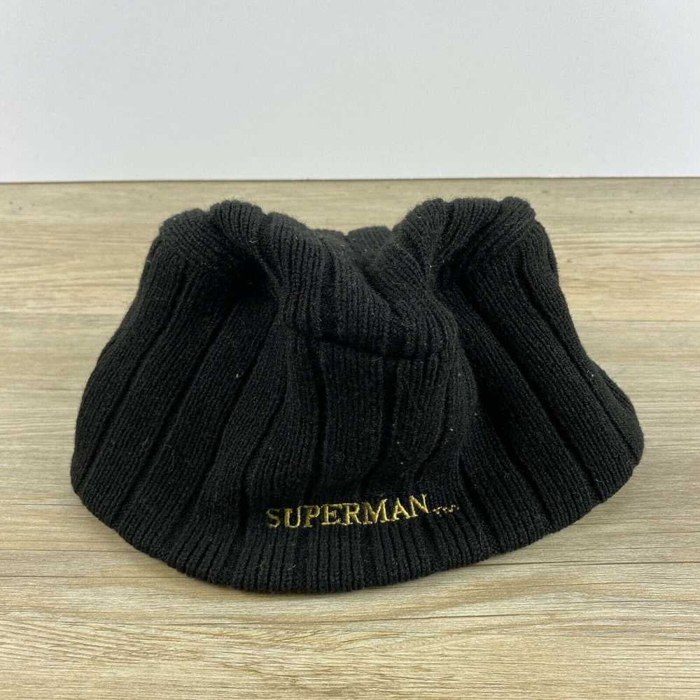 Other Superman Hat Black Winter Beanie Adult Size… - image 3