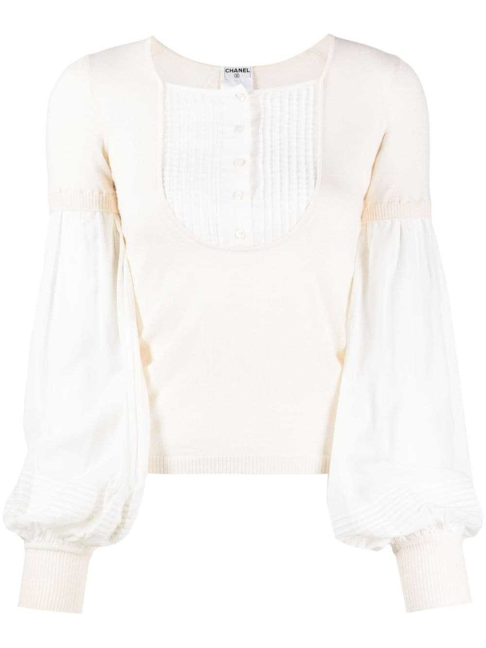 CHANEL Pre-Owned 2003 layered knit top - Neutrals - image 1
