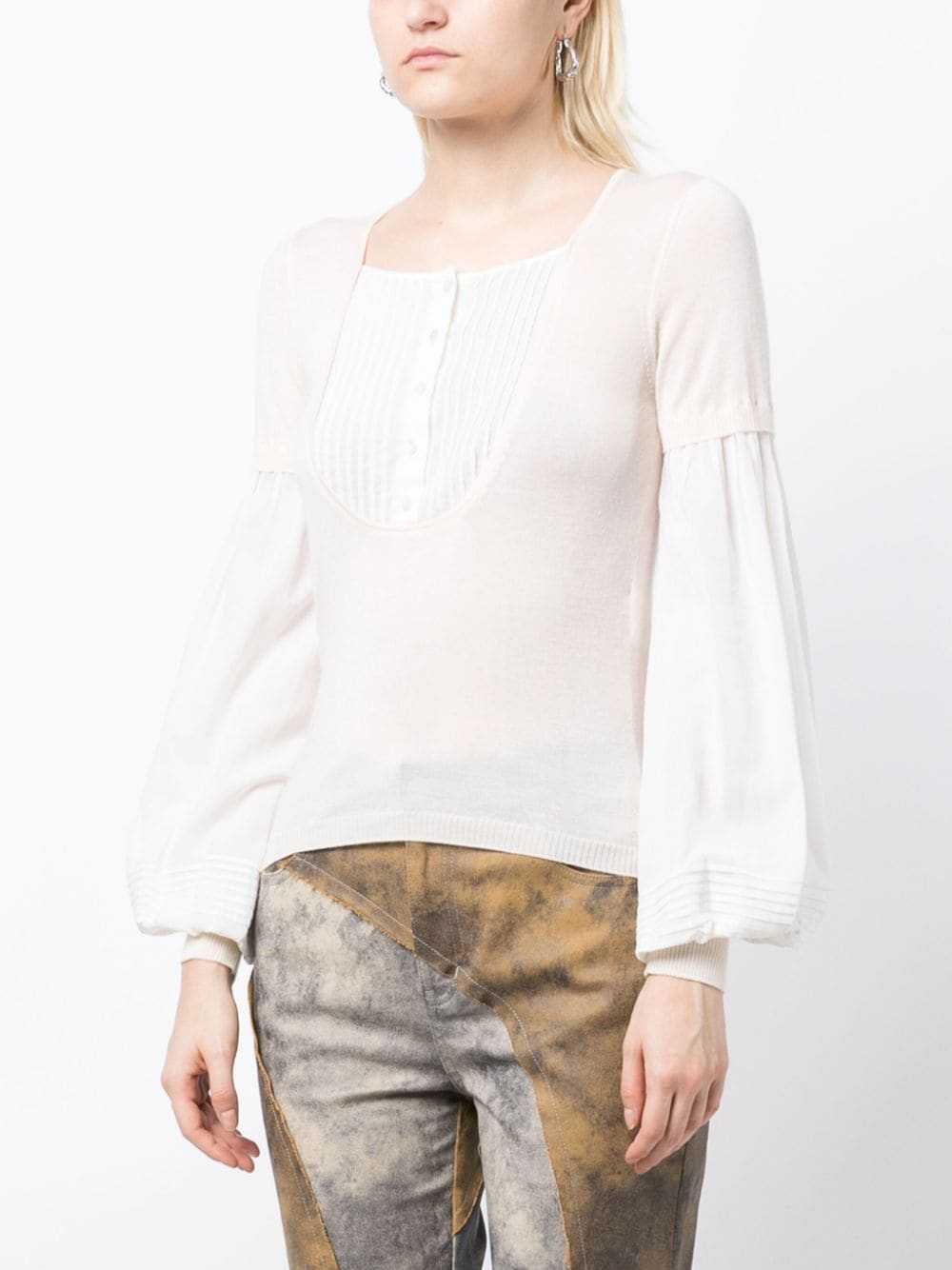 CHANEL Pre-Owned 2003 layered knit top - Neutrals - image 3
