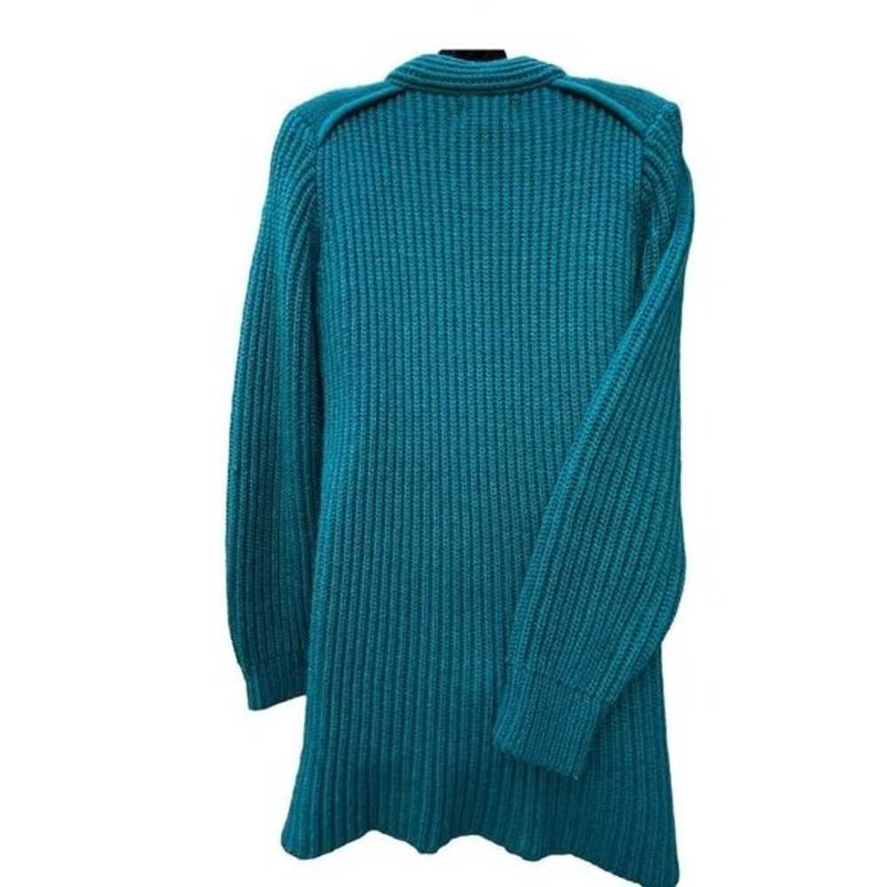 VTG 90s Teal Christmas High Neck One Button Ribbe… - image 5