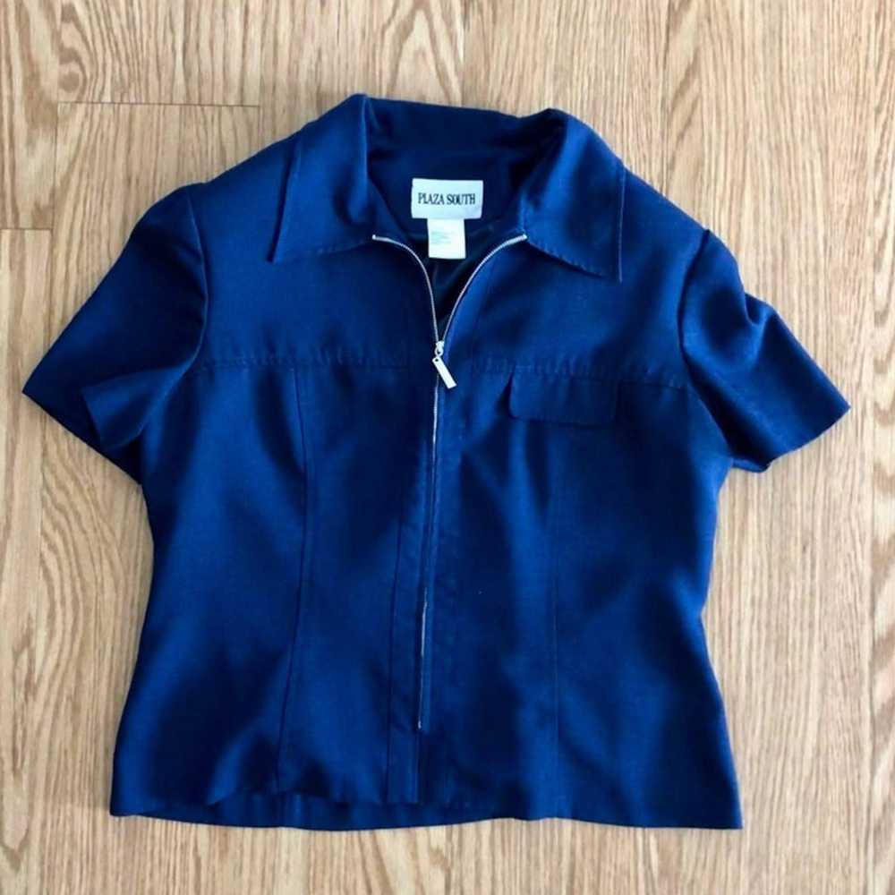 Plaza South Vintage Blue Bomber Jacket Shirt Shac… - image 2