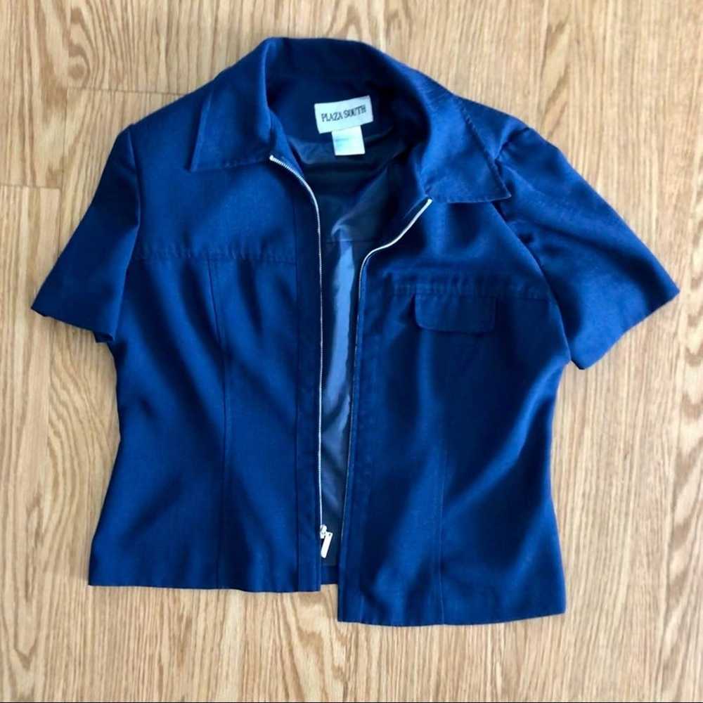 Plaza South Vintage Blue Bomber Jacket Shirt Shac… - image 3