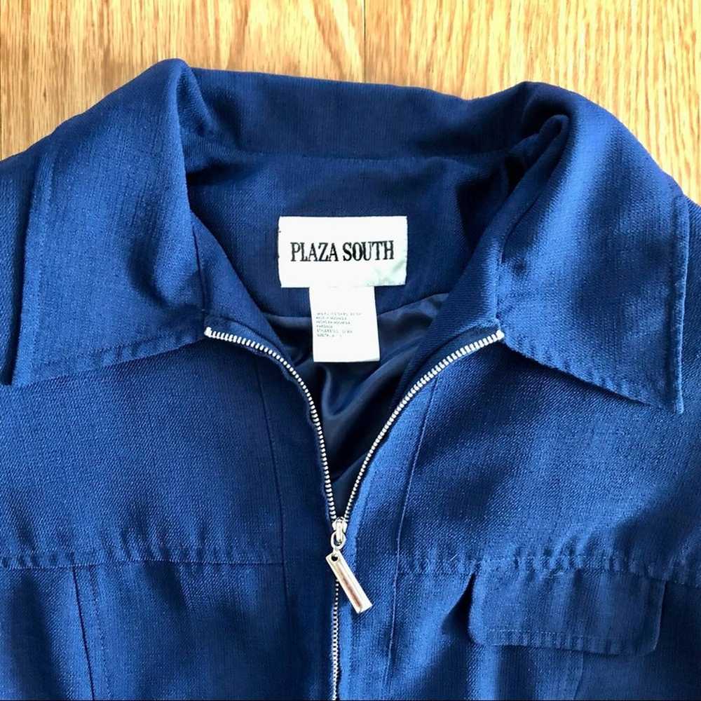 Plaza South Vintage Blue Bomber Jacket Shirt Shac… - image 4