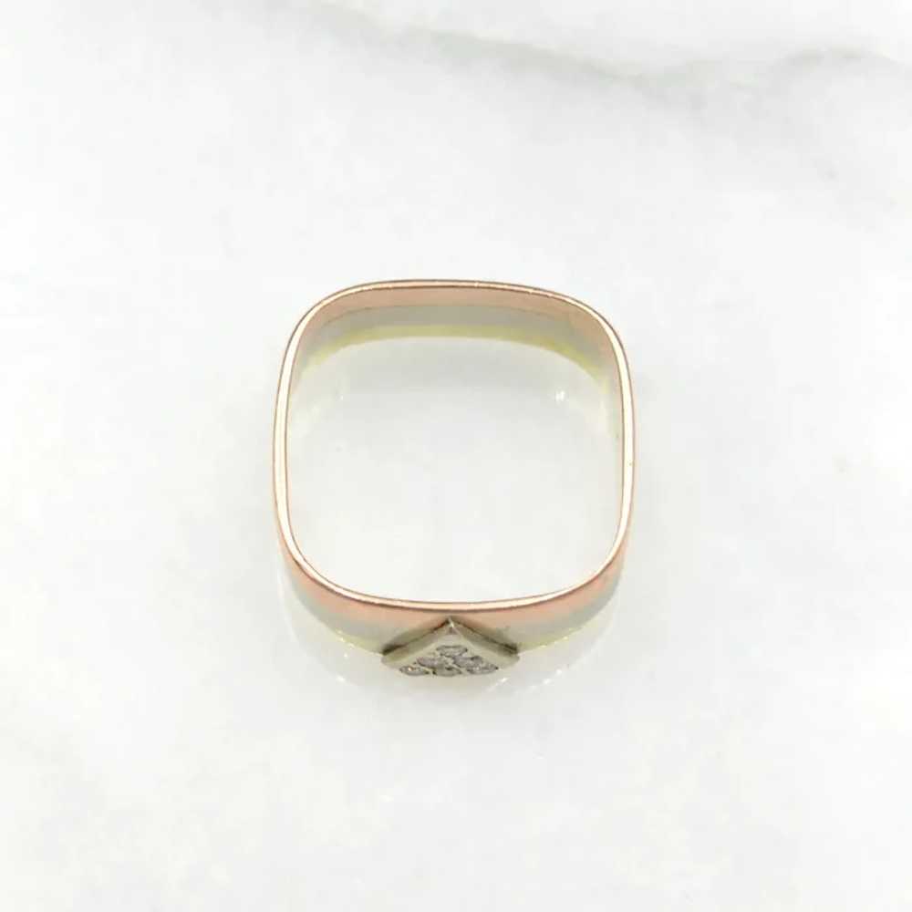 Tricolor Rose, White and Yellow 14k Gold and Diam… - image 4