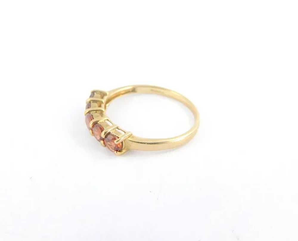 Five Stone Mozambique GARNET 9k Yellow Gold Ring - image 5