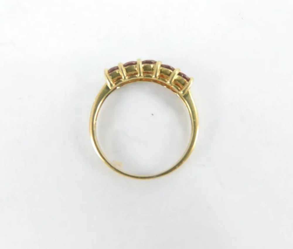 Five Stone Mozambique GARNET 9k Yellow Gold Ring - image 7