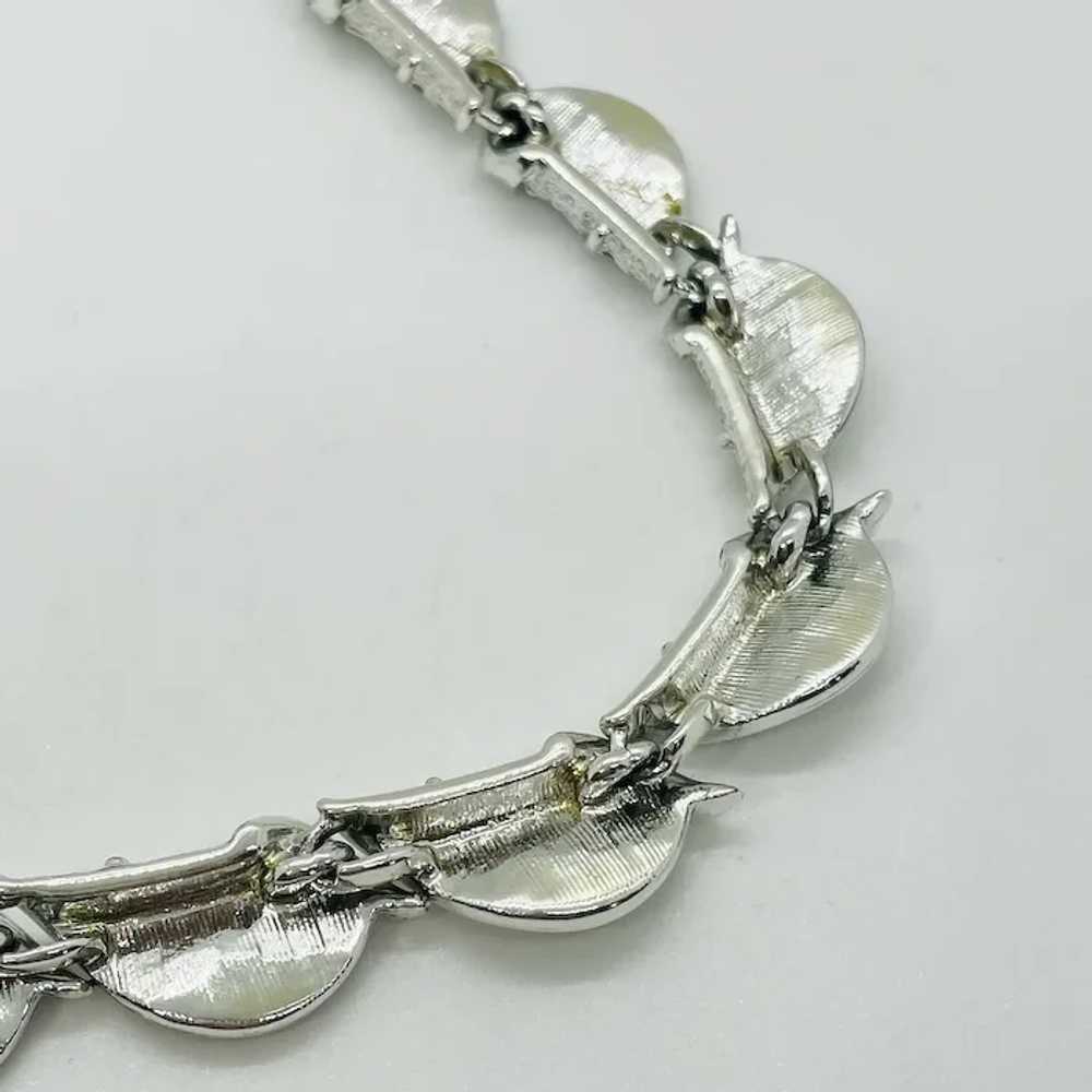 CORO mid century silver tone metal textured branc… - image 7