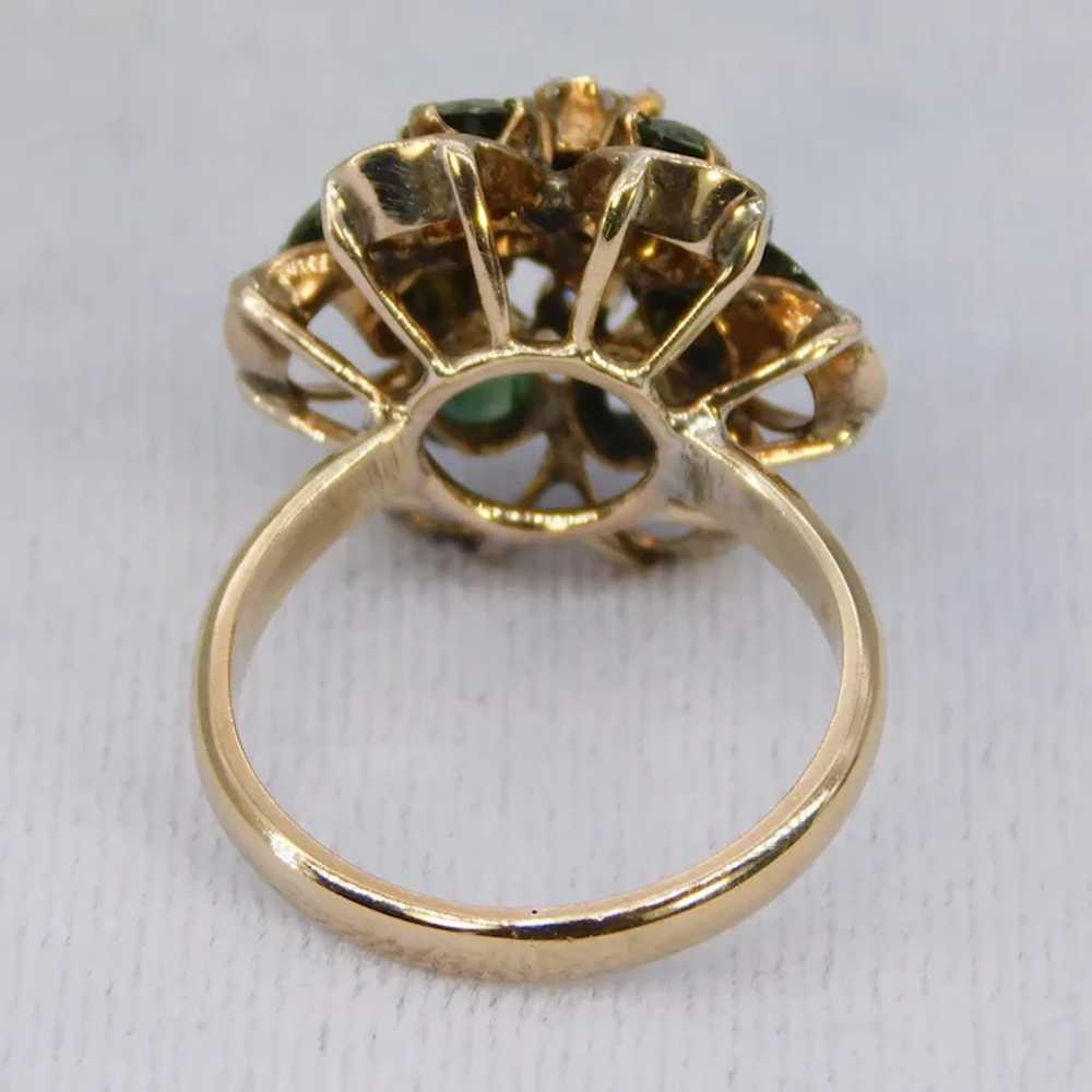 Vintage Thai Princess 10K Yellow Gold Ring Green … - image 9