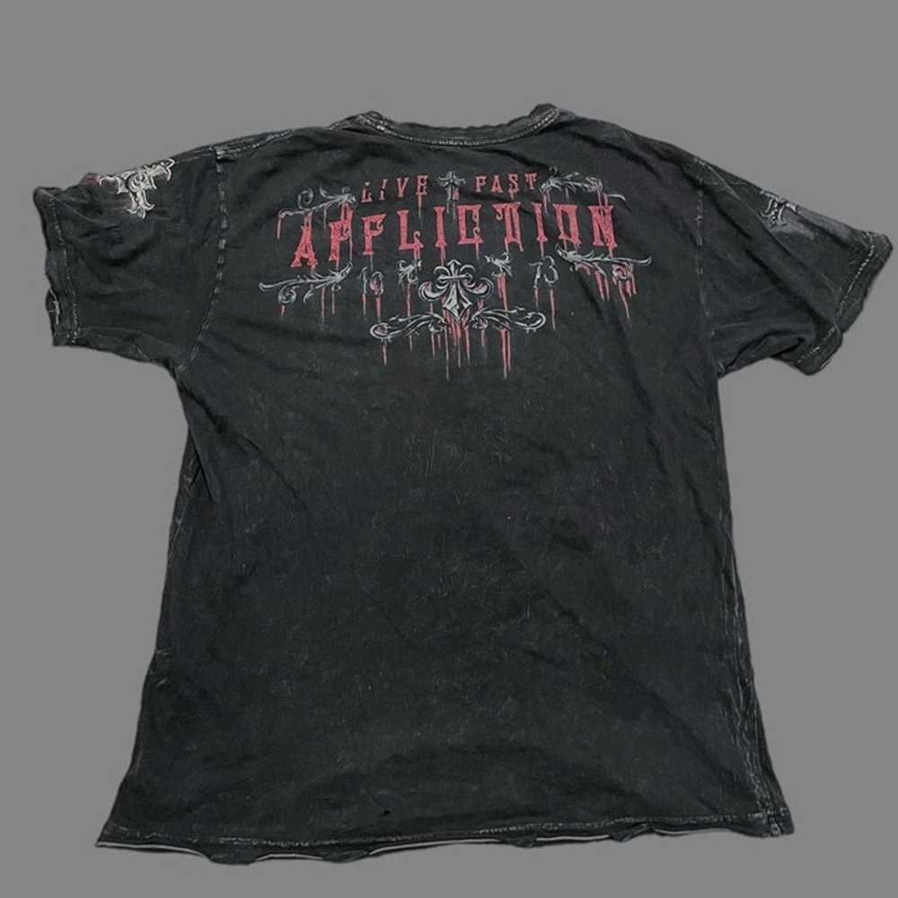 2000s Grungy affliction graphic tee shirt - image 5