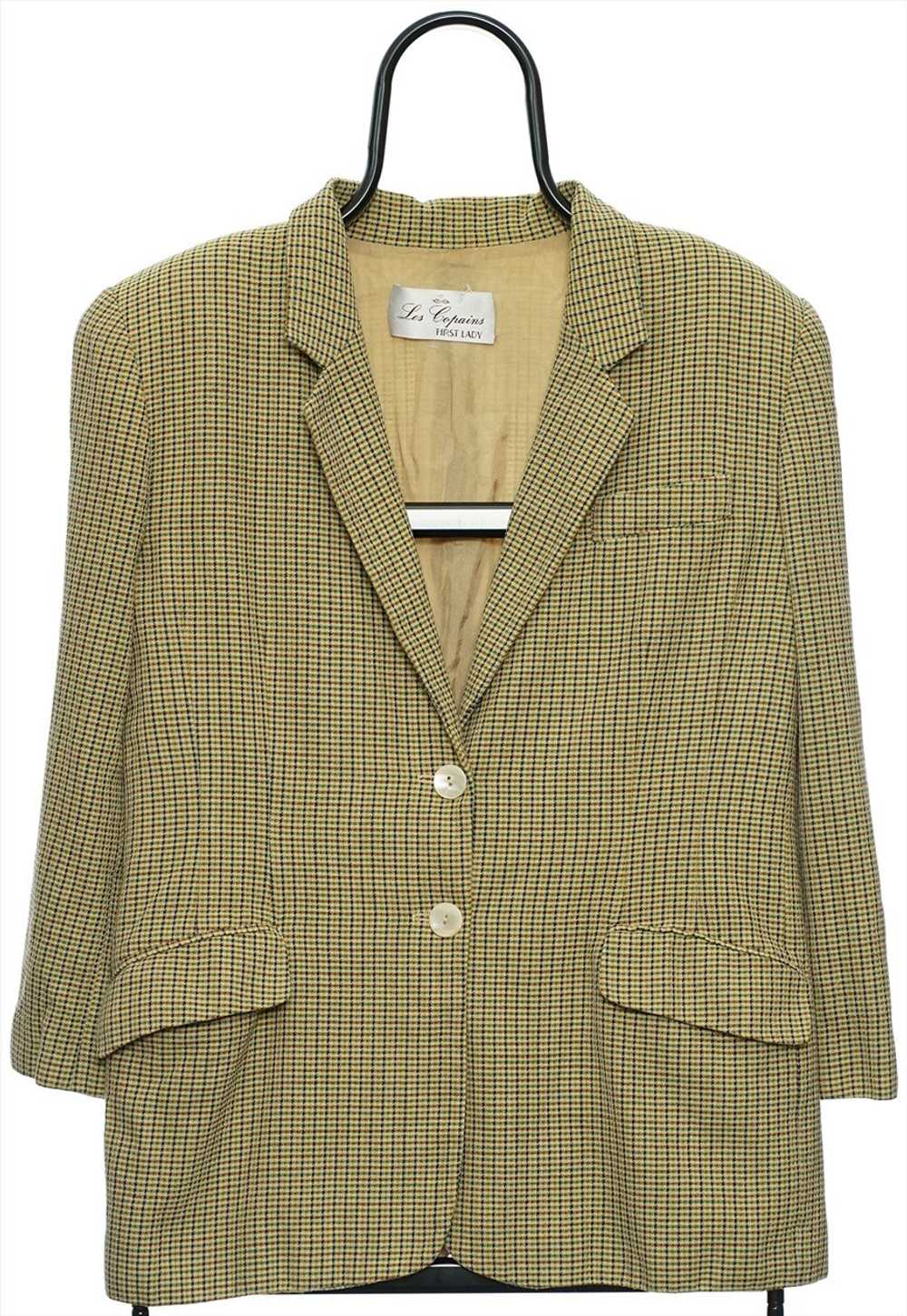 Vintage Les Copains Yellow Checked Blazer Jacket … - image 1