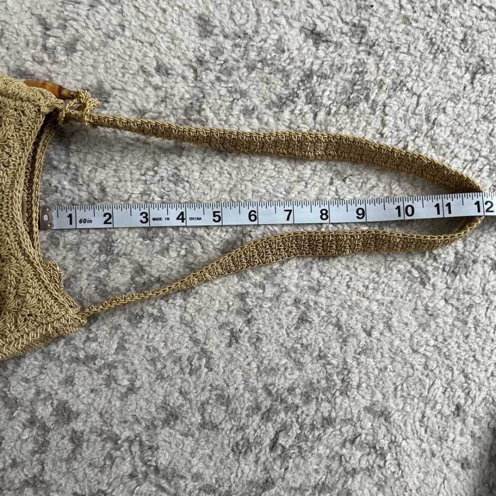 Liz Claiborne Vintage Tan Crochet Woven Shoulder … - image 11