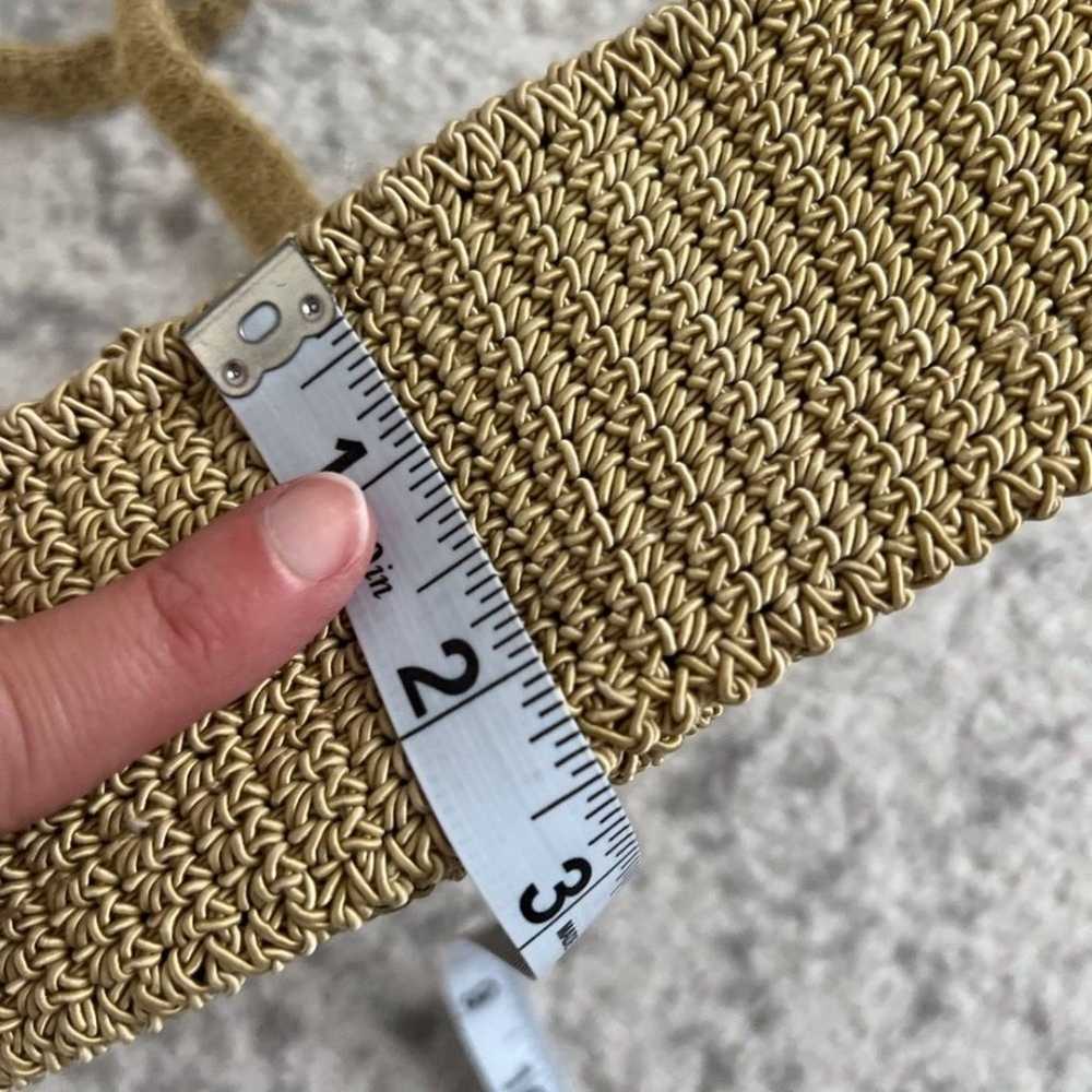 Liz Claiborne Vintage Tan Crochet Woven Shoulder … - image 4