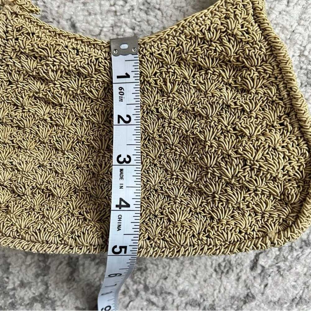 Liz Claiborne Vintage Tan Crochet Woven Shoulder … - image 9