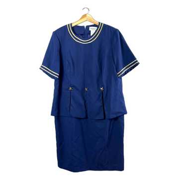 Vintage Lady Dorby Women Dresses Blue 20W