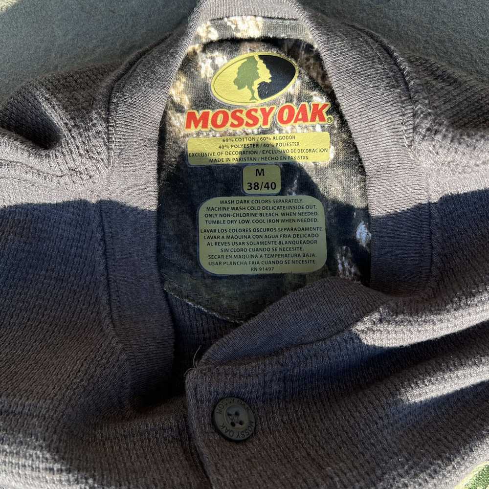 Mossy Oaks Y2K Grey Mossy Oak Waffle Knit Thermal… - image 3