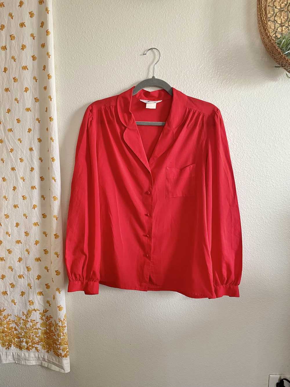 Vintage Vintage Romantic Red Jasara Button Down B… - image 6