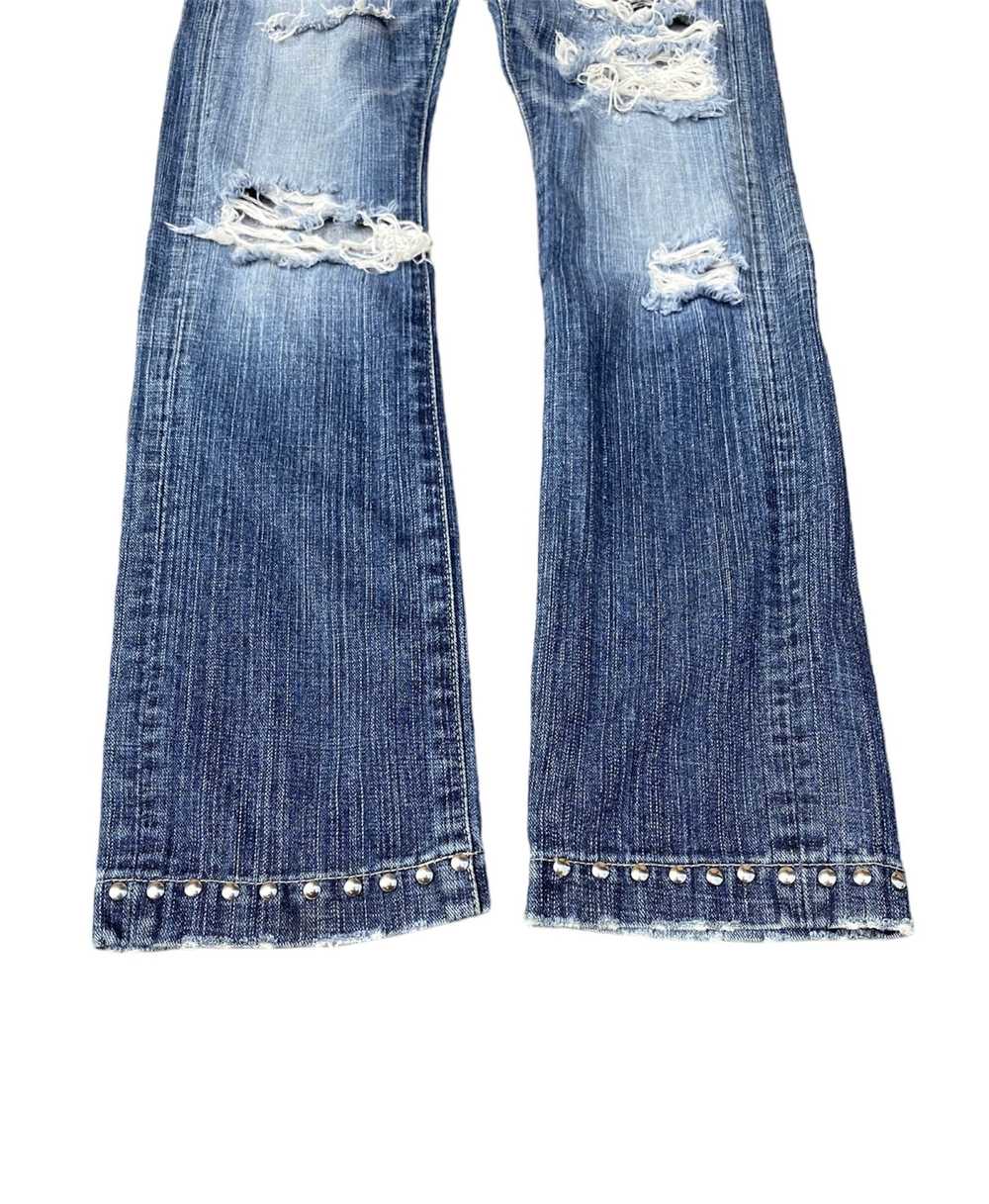 Vanquish Vanquish Gold Distressed Studded Jeans - image 6