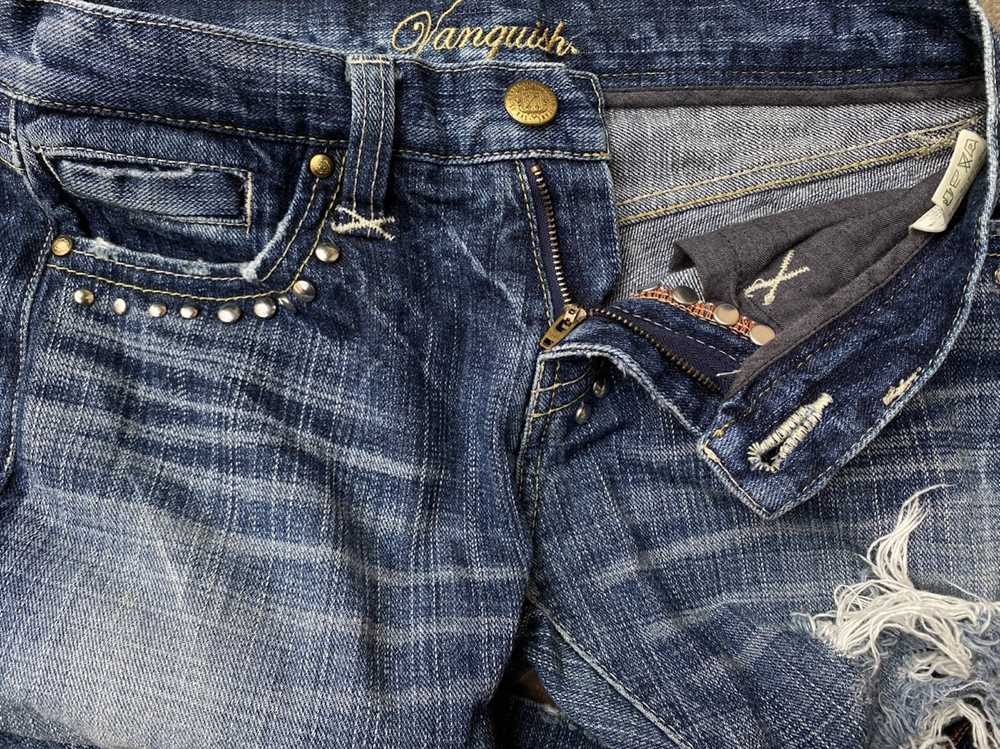 Vanquish Vanquish Gold Distressed Studded Jeans - image 9