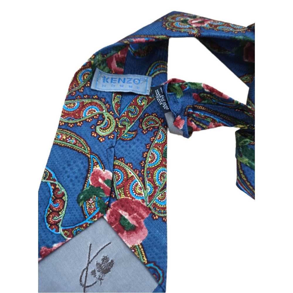 Kenzo KENZO HOMME Floral Silk Tie ITALY 59"/ 4" EC - image 3