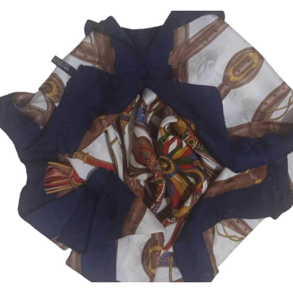 Designer BEAUTIFUL Royal Silk Scarf ITALY 34.5"/ … - image 3