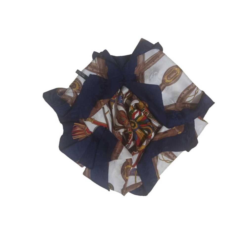 Designer BEAUTIFUL Royal Silk Scarf ITALY 34.5"/ … - image 6