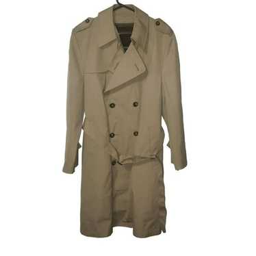 Vintage Trench Coat Fleece Lined Mens Double Brea… - image 1