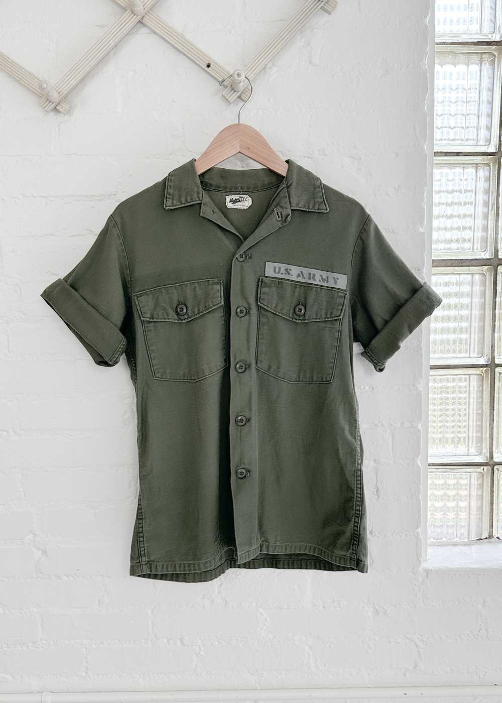 Vintage 1970s Short Sleeve Army Jacket - image 1