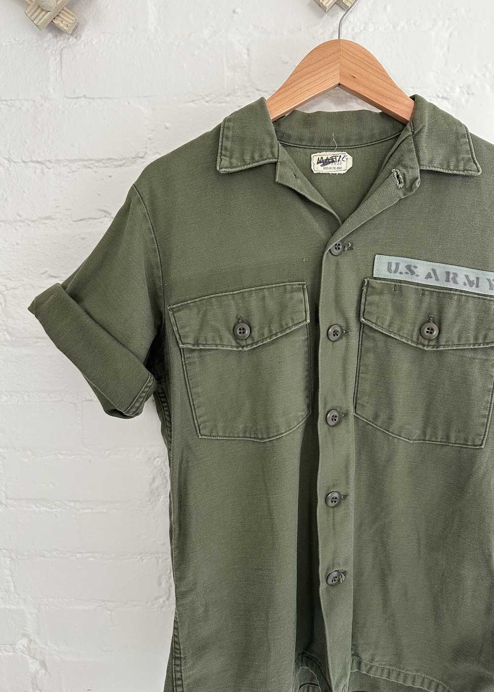 Vintage 1970s Short Sleeve Army Jacket - image 3