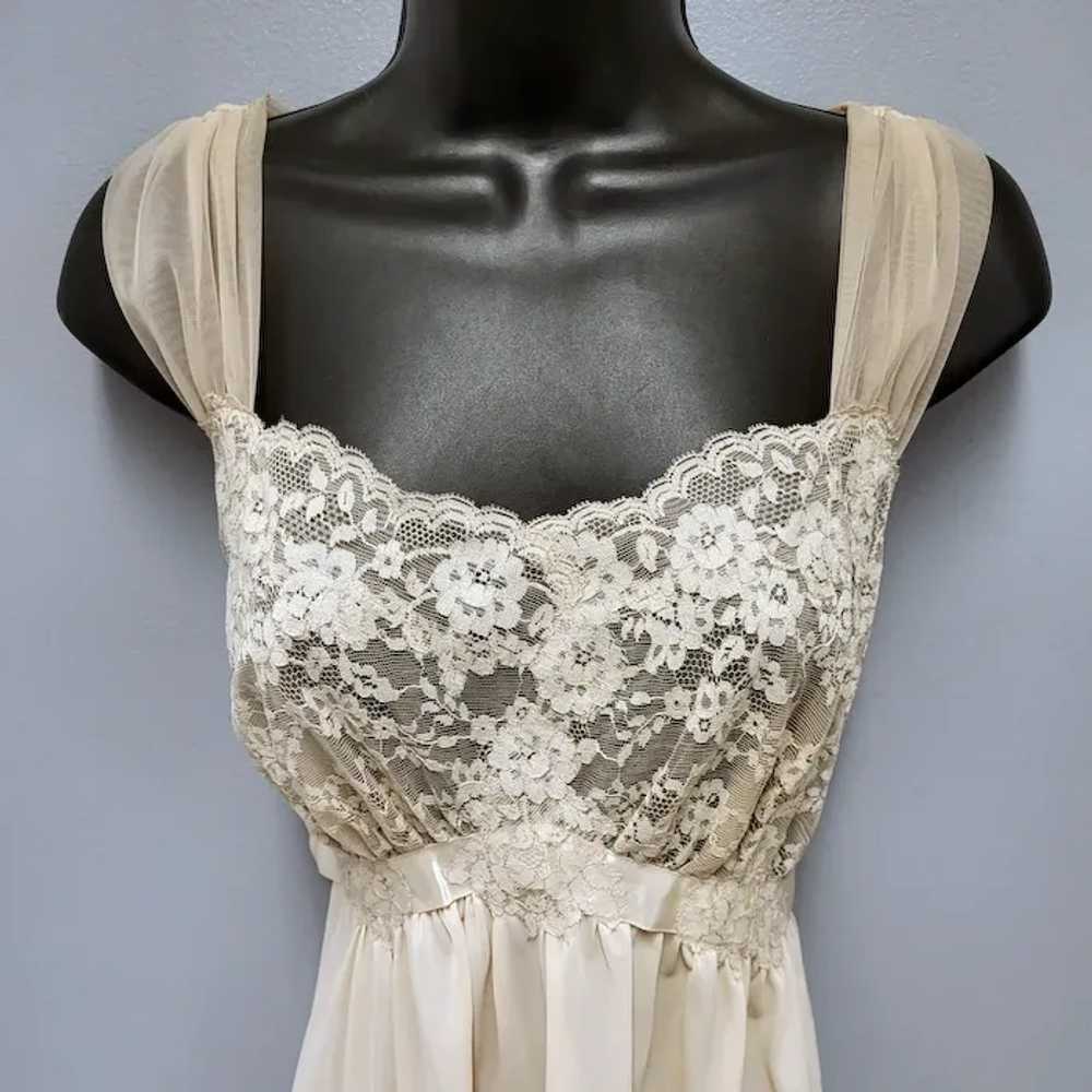 Exquisite 1950s Floor Length Nightgown Lace Illus… - image 3