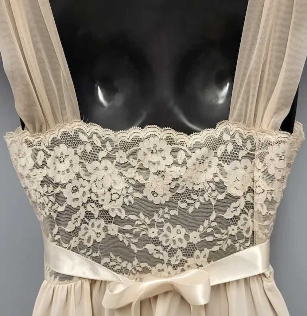 Exquisite 1950s Floor Length Nightgown Lace Illus… - image 8