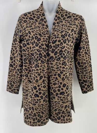 Ruby Rd Leopard Print Long Open Front Cardigan Sw… - image 1