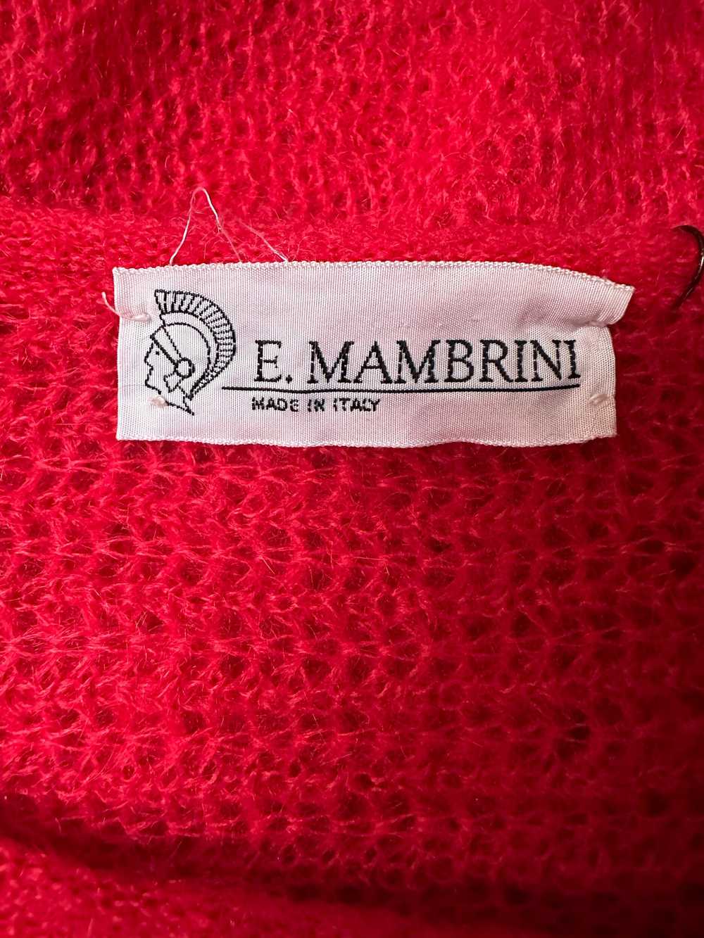 1980s E Mambrini Embellished Red Mohair Dolman Sw… - image 9
