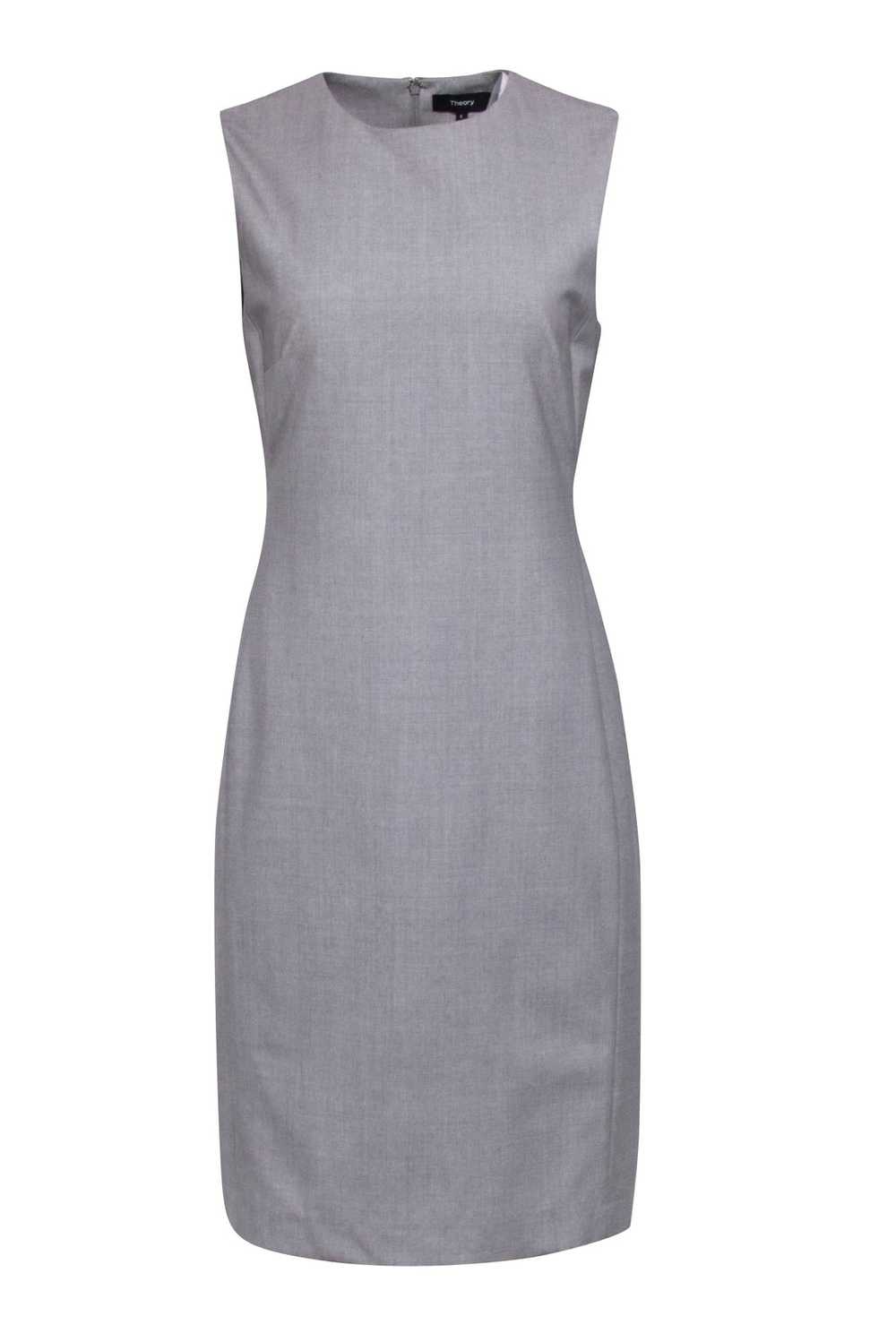 Theory - Grey Sleeveless Knee-length Sheath Dress… - image 1