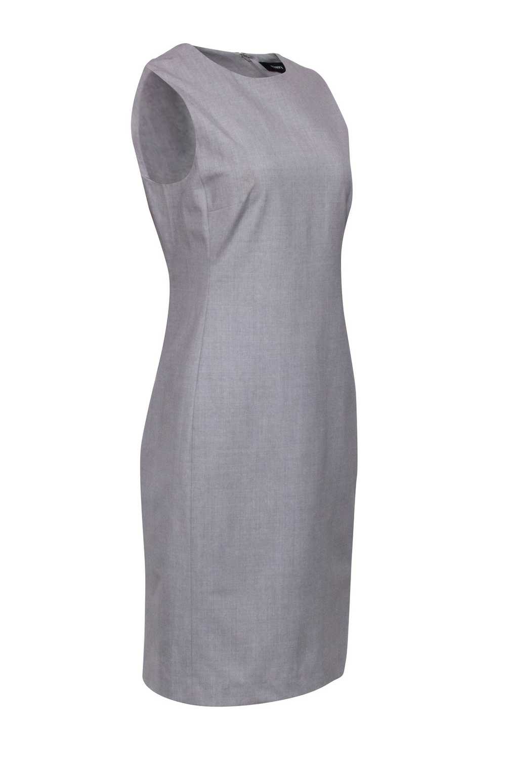 Theory - Grey Sleeveless Knee-length Sheath Dress… - image 2