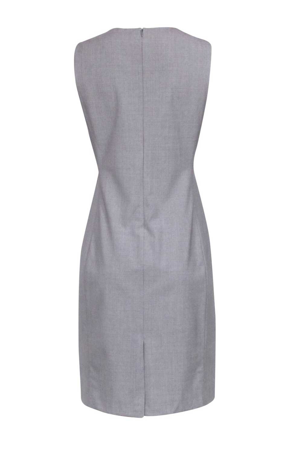 Theory - Grey Sleeveless Knee-length Sheath Dress… - image 3