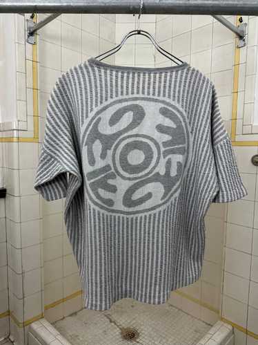 1980s Issey Miyake Striped Knit Tee with Jacquard 