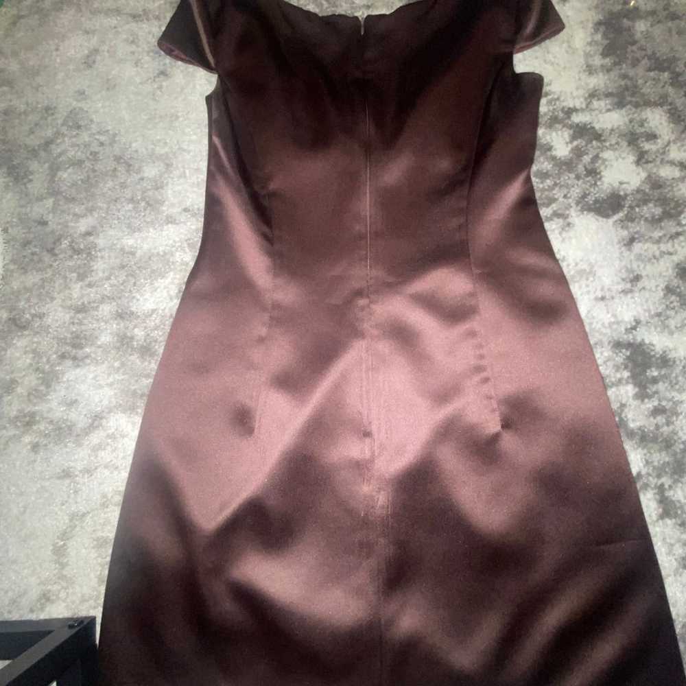Vintage 90s Brown Silk Mini Dress - image 4