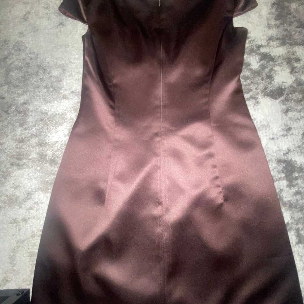 Vintage 90s Brown Silk Mini Dress - image 5