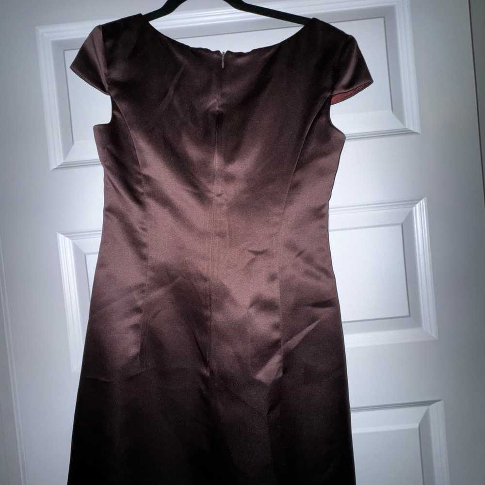 Vintage 90s Brown Silk Mini Dress - image 9