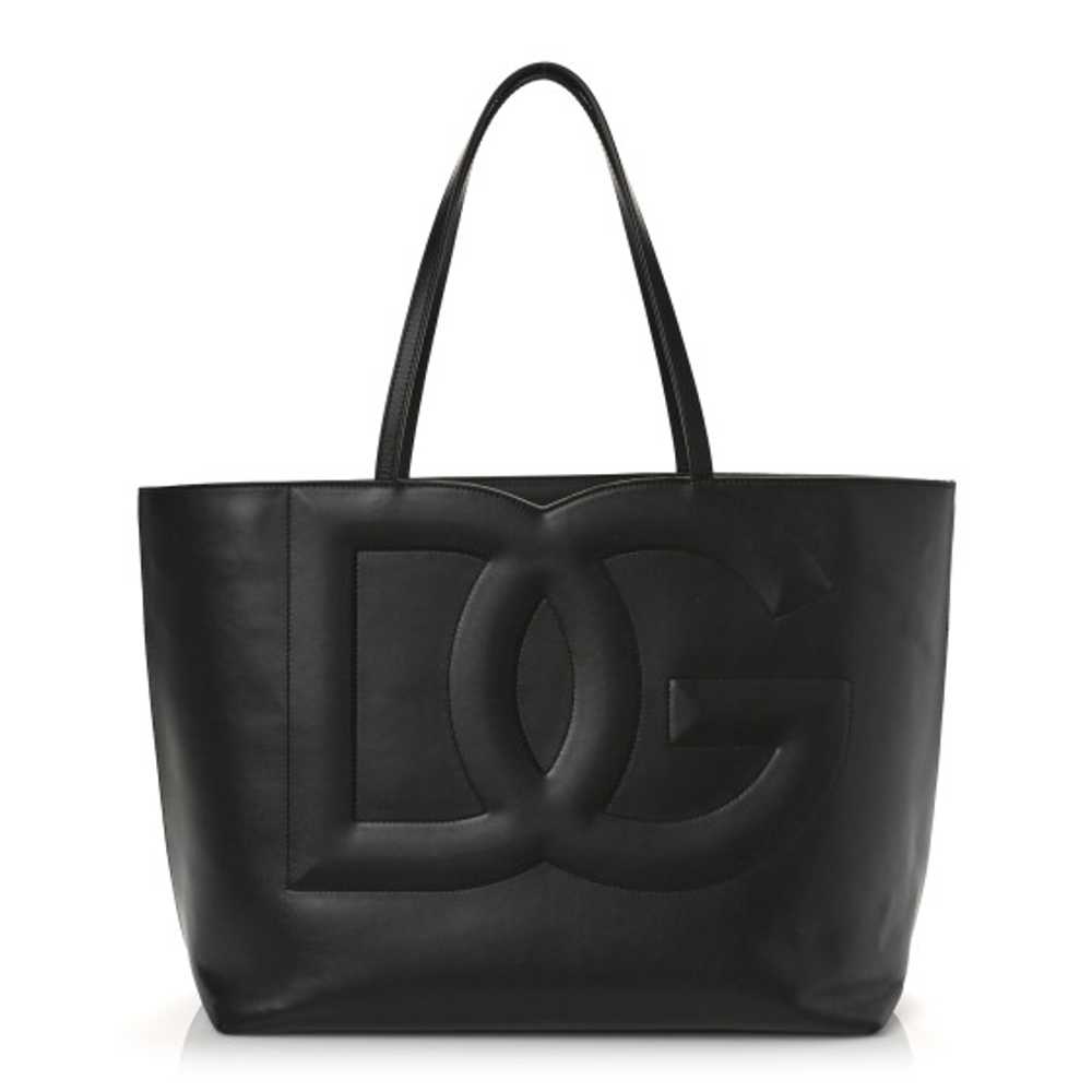 DOLCE GABBANA Calfskin DG Logo Shopper Tote Black - image 1