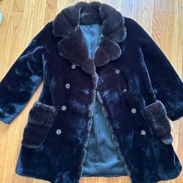 Vintage Borgana Dark Brown Faux Fur Coat - image 1
