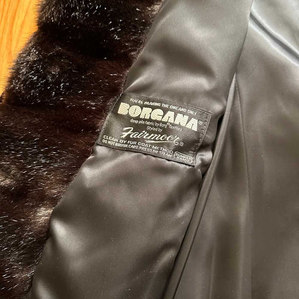 Vintage Borgana Dark Brown Faux Fur Coat - image 4
