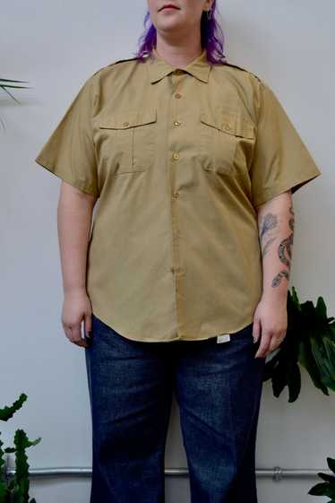 Perma Press Beige Work Shirt